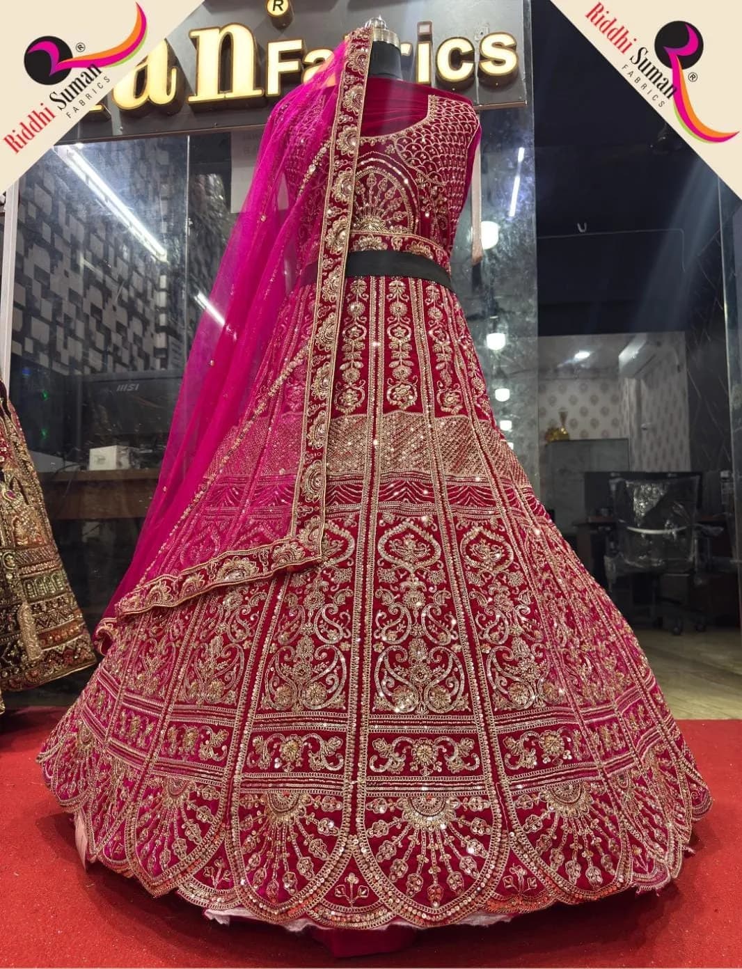VELVET BEADS LEHENGA